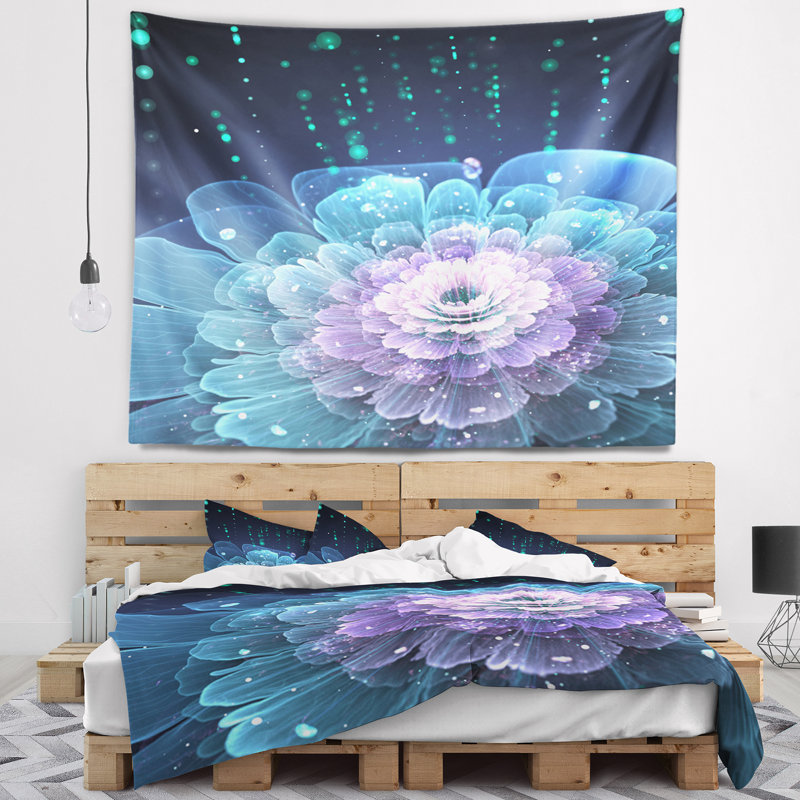 Tapisserie florale avec des gouttes d'eau, H 32 po x l 39 po
