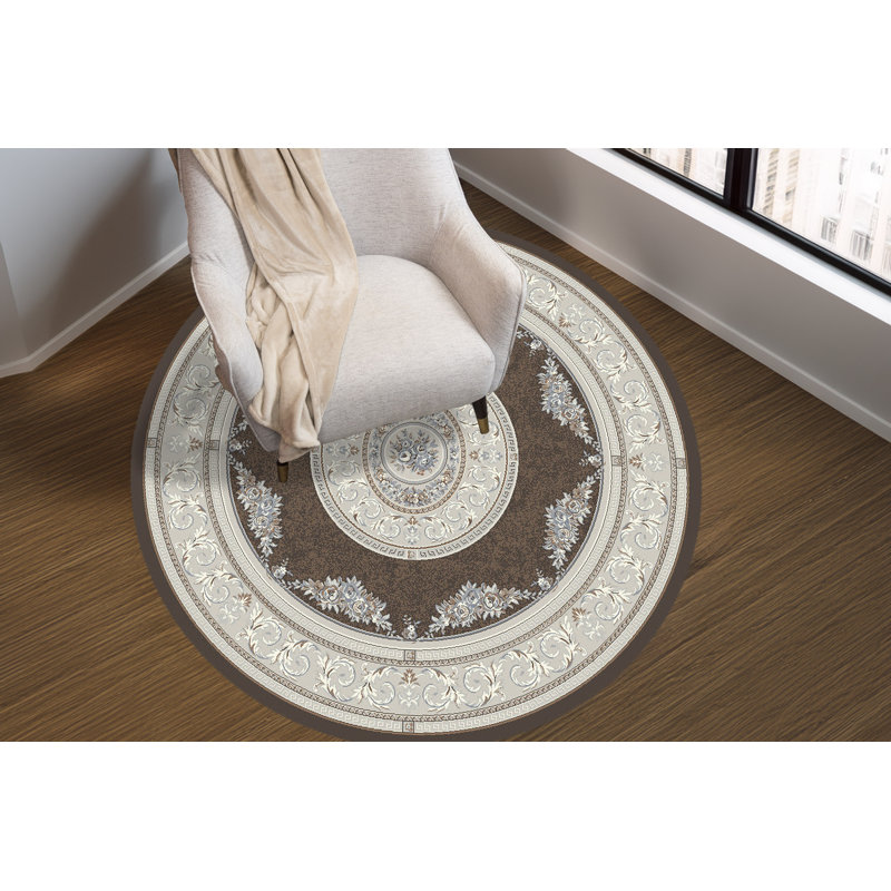 ANCIENT GARDEN 7.10 RD 57226-3295 BROWN/CREAM, Round 7'10"