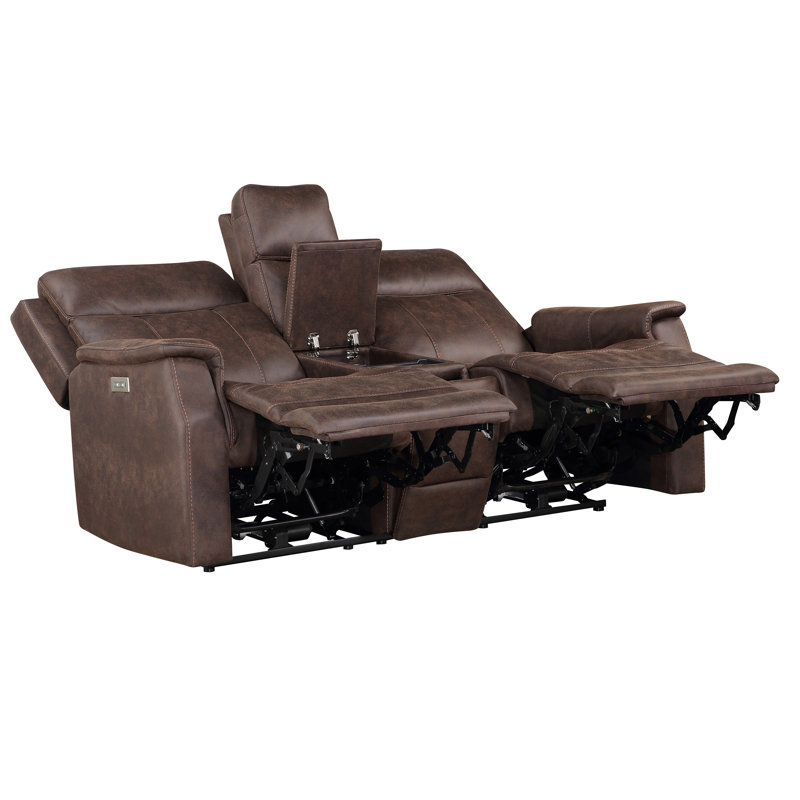 Frankenmuth Upholstered 74'' Reclining Loveseat, Walnut 100% Polyester