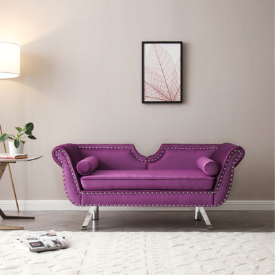 Egarr 61" Velvet Flared Arm Loveseat