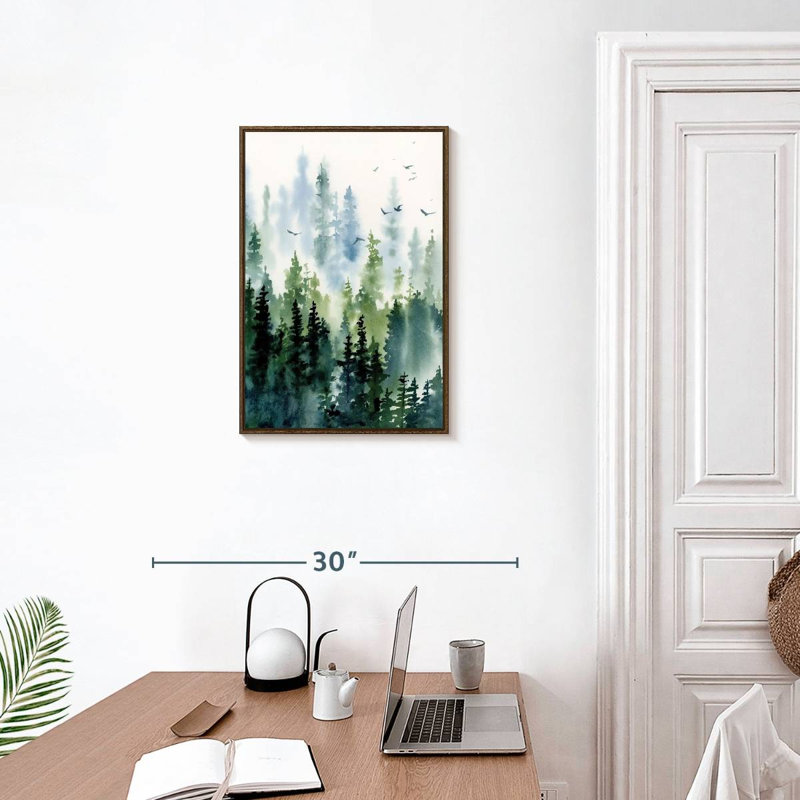 Treeline, 17" x 25", Floating Frame Walnut
