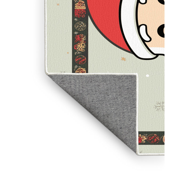 Tapis de vacances d'hiver de Noël lavable The Holiday Aisle®, Rectangulaire 8 pi x 12 pi