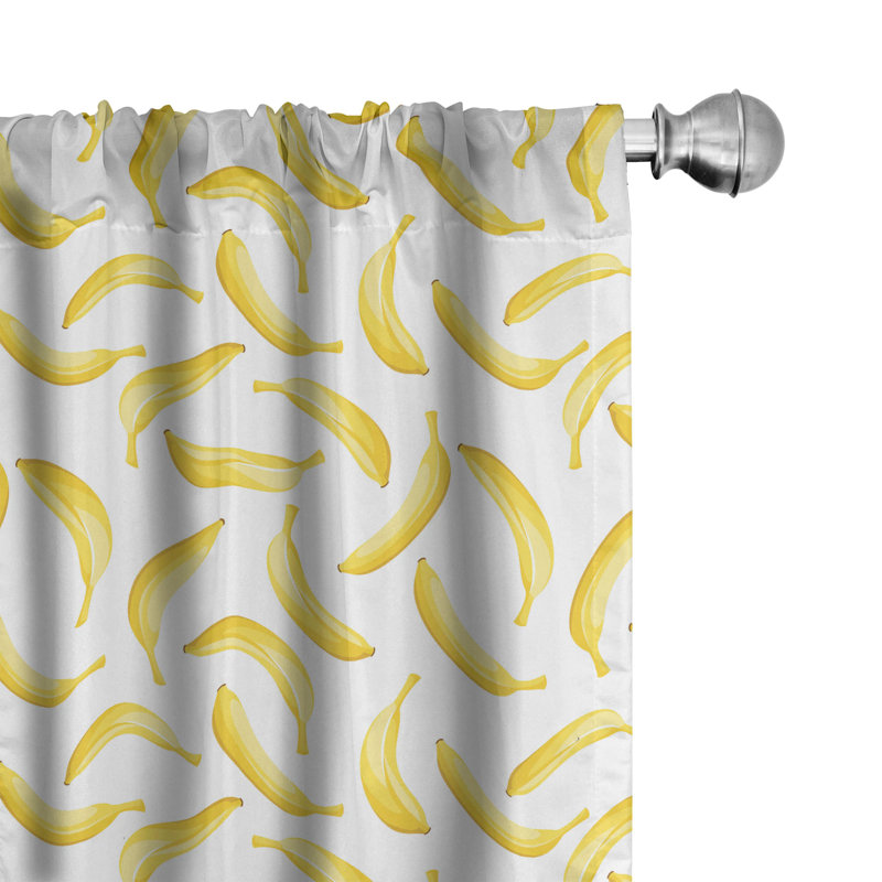 Cartoon Semi-Sheer Rod Pocket Sliding Panel, 28" x 95"