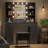 Fraydoun Vanity Makeup Vanity Set 42.5''W, 5 Drawers, 6 Shelves, Adjustable LED Lights Mirror & Charging,Farmhouse Style-988954404