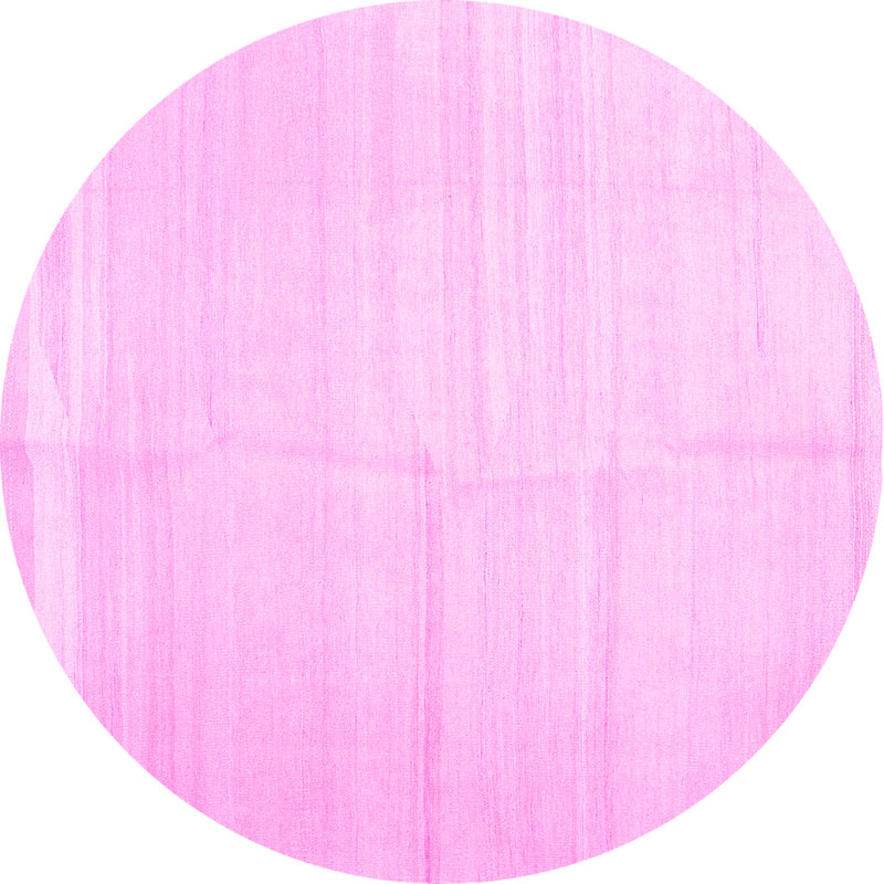 Tapis rose fait à la machine, Rond 4 pi