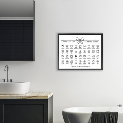 Laundry Care Symbols Guide Floating Frame, design by Lettered and Lined