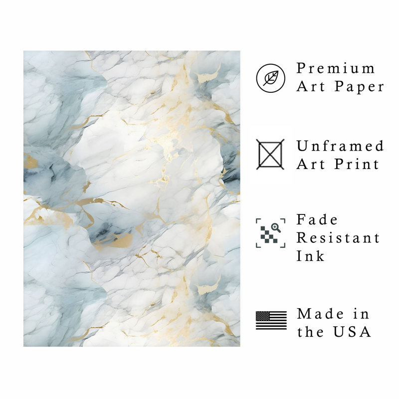 «Abstract Geode Elegance I», reproduction d'art non encadrée, H 20 po x l 16 po