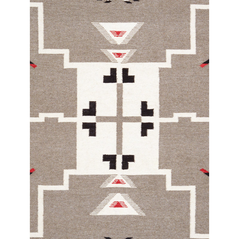 Tuscany Geometric Handmade Flatweave Rectangle 6'2" x 8'10" Wool Area Rug in Red/Black/Grey