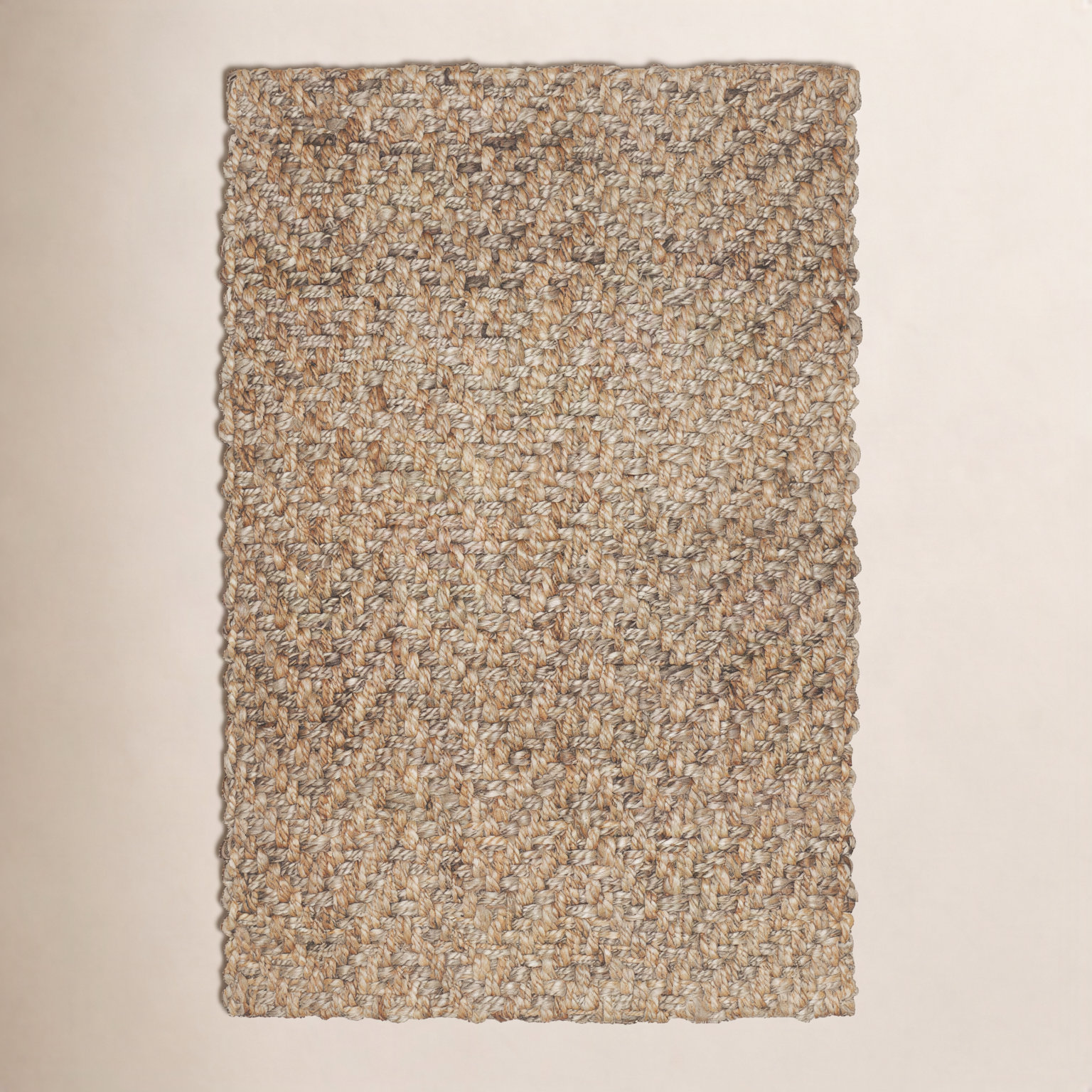 Jiona Brown Hand-Woven Chevron Jute Rug, Rectangle 5' x 8'