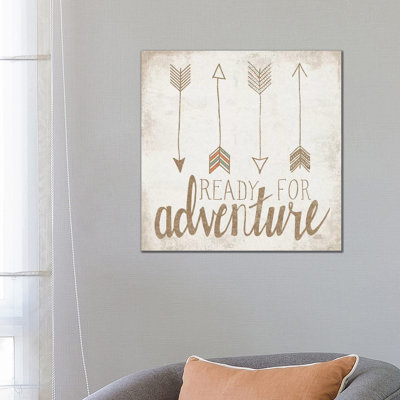 Ready For Adventure, Beige by Laura Marshall - Wrapped Canvas Print