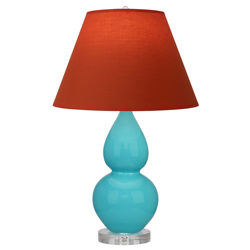 Petite lampe d'appoint à double gourde, Bleu crème, Tanger / taupe