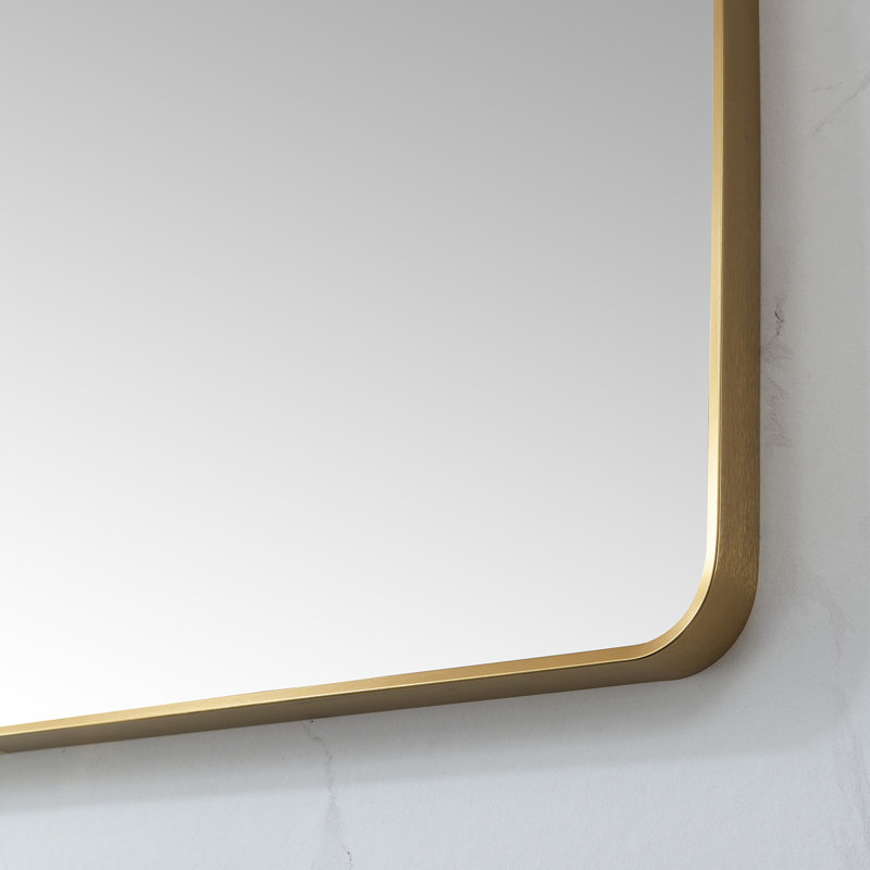 Markhai Aluminium Rectangle Mirror, Brushed Gold, 48'' x 32''