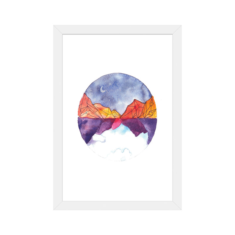 Art circulaire, H 24 po x l 16 po x P 1 po, Papier avec cadre blanc