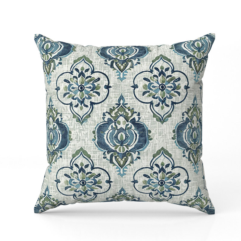 Coussin Jade, H 16 po x l 16 po, Bleu / Vert