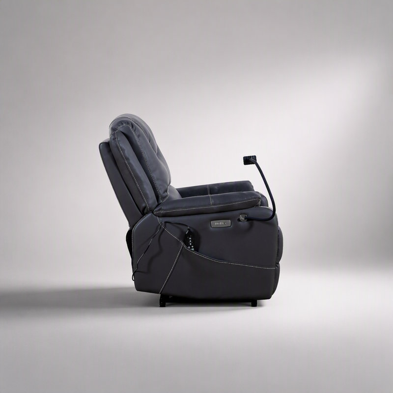 Fauteuil inclinable Zero Gravity Power avec allongement confortable, massage, chauffage, support pour téléphone et ports USB pour une détente ultime