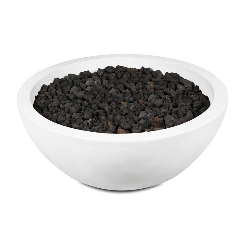 Eldora Round Concrete Fire Pit by Jensen Co, 14" H x 38" W x 38" D, Propane, Chalk
