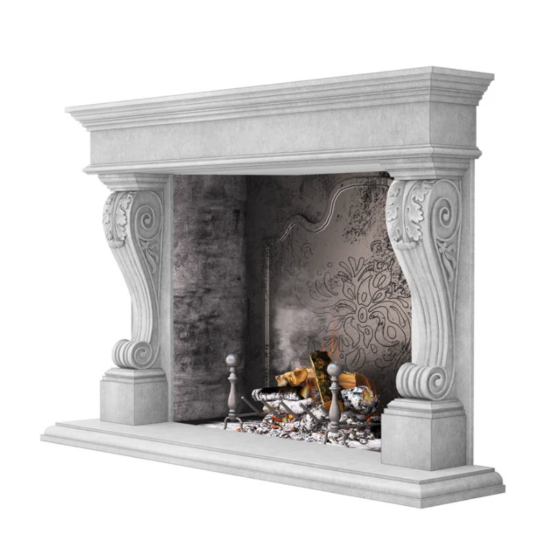 Venice Fireplace Surround, Smooth Gray