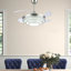 Ventilateur de plafond en cristal argenté avec lumière de 42 pouces