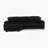 Corduroy Tufted Upholstered Sleeper Sectional Sofa, L-Shaped Modular Convertible Sofa , The Arc-Shaped Footstool Can Be Placed Freely On The Left And Right-Black-604335851