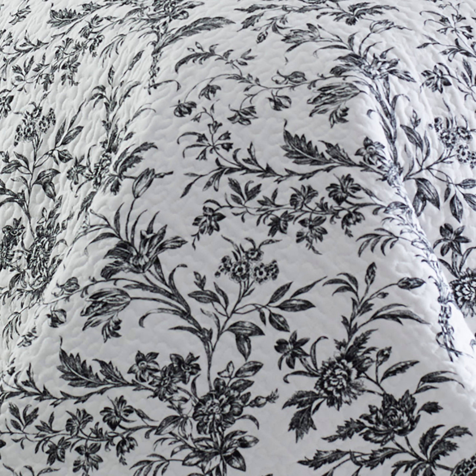 Amberley Cotton Quilt Set, Full/Queen Quilt + 2 Shams, Black