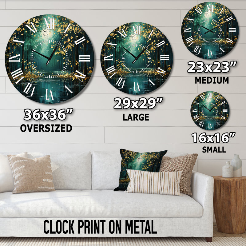Horloge murale Bold Forest Emerald Canopy III - Paysages, Médium