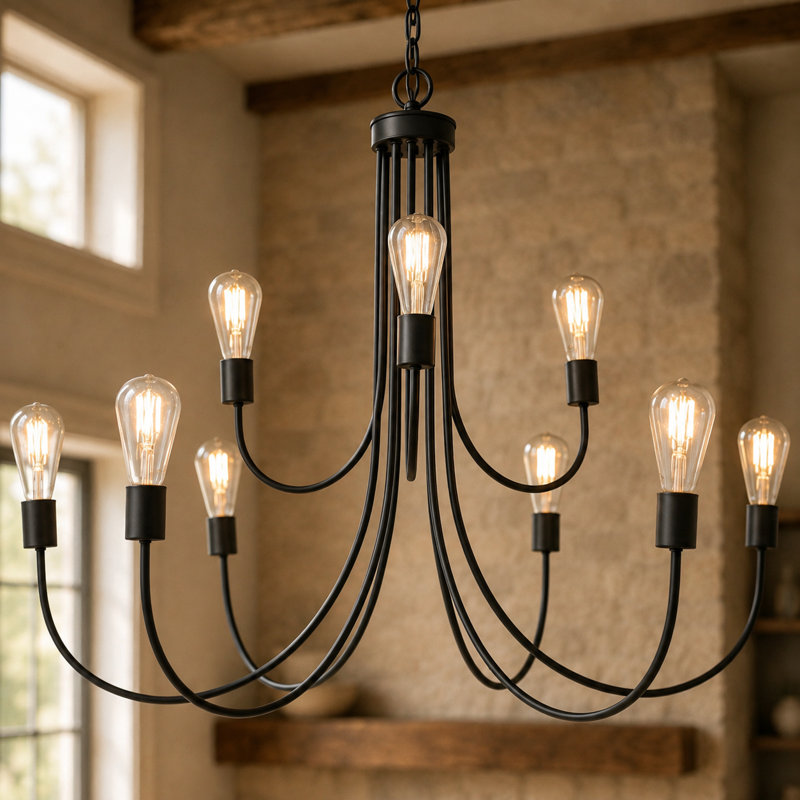 Otho 9 - Light 51" W Oversized Dimmable Chandelier