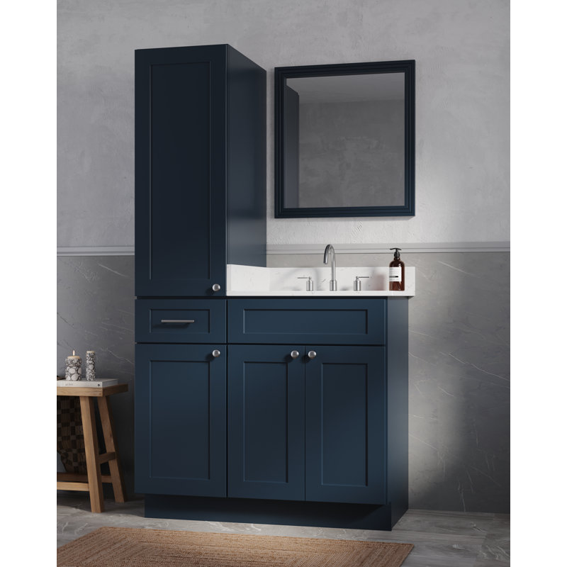 Meuble-lavabo simple 39 po Disar, Bleu