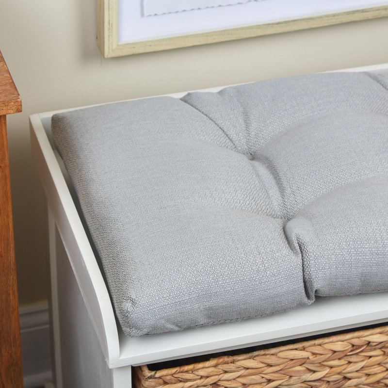 Chenille Non-Slip Bench Cushion, 43" W x 14" D, Light Gray