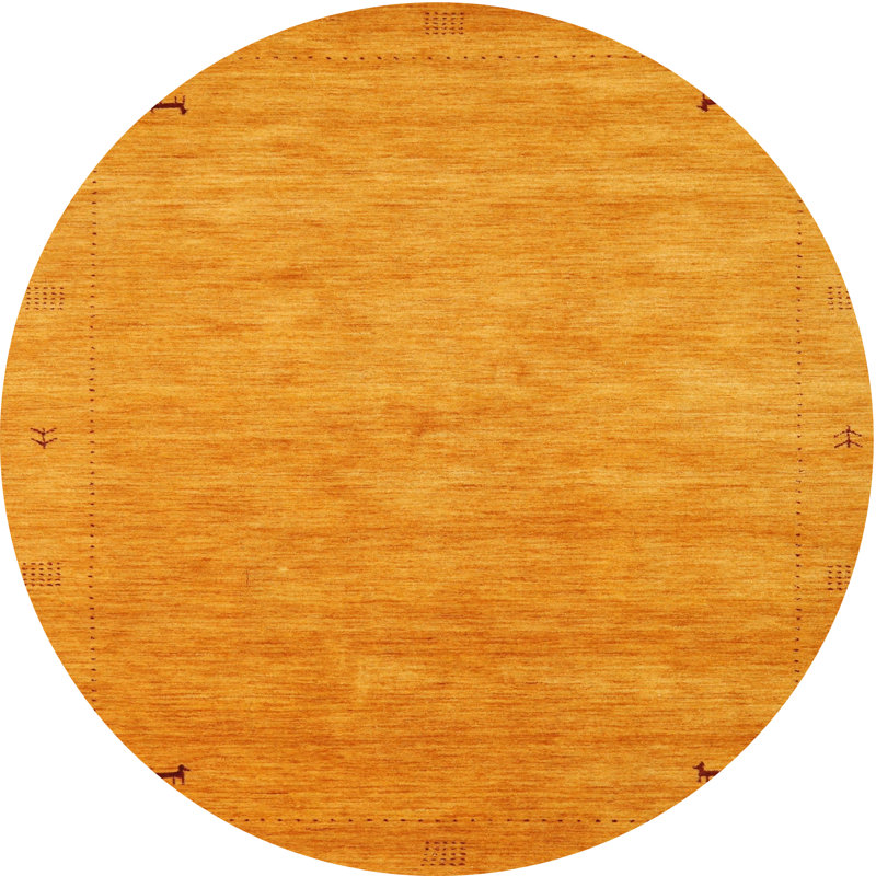 Tapis contemporain jaune, Rond 4 pi