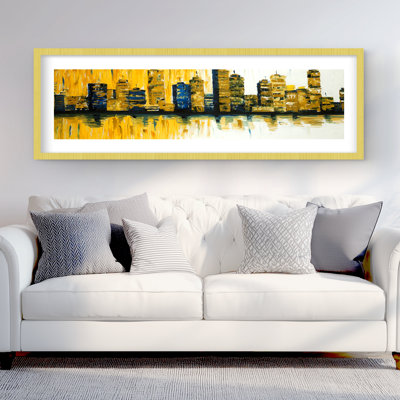 Yellow Abstract Skyscrapers | Contemporary Framed Print