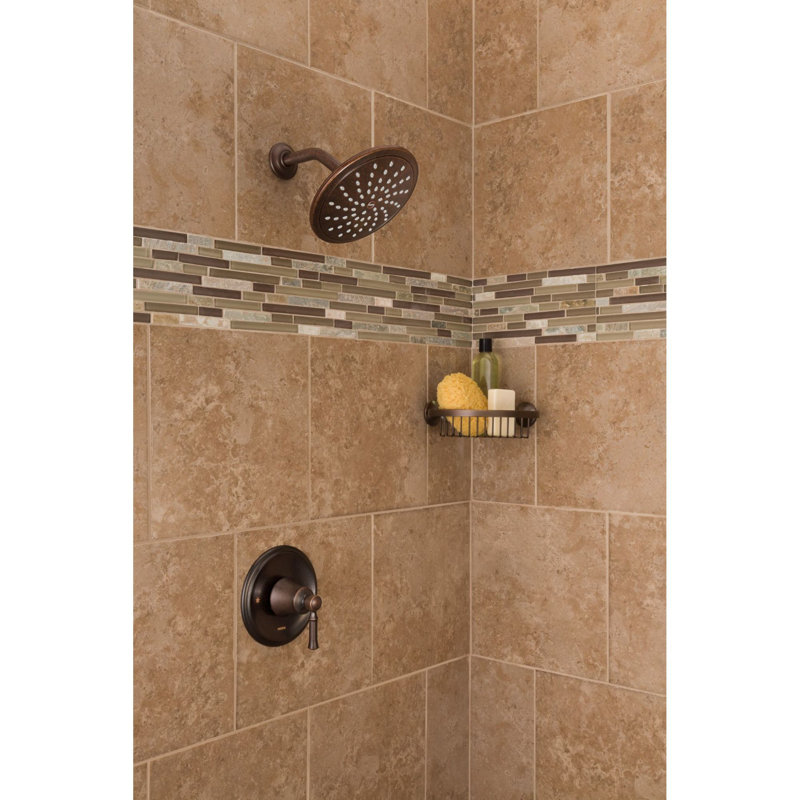 Robinet de baignoire et de douche à pression équilibrée avec poignée de type levier Dartmoor de Moen, Bronze huilé