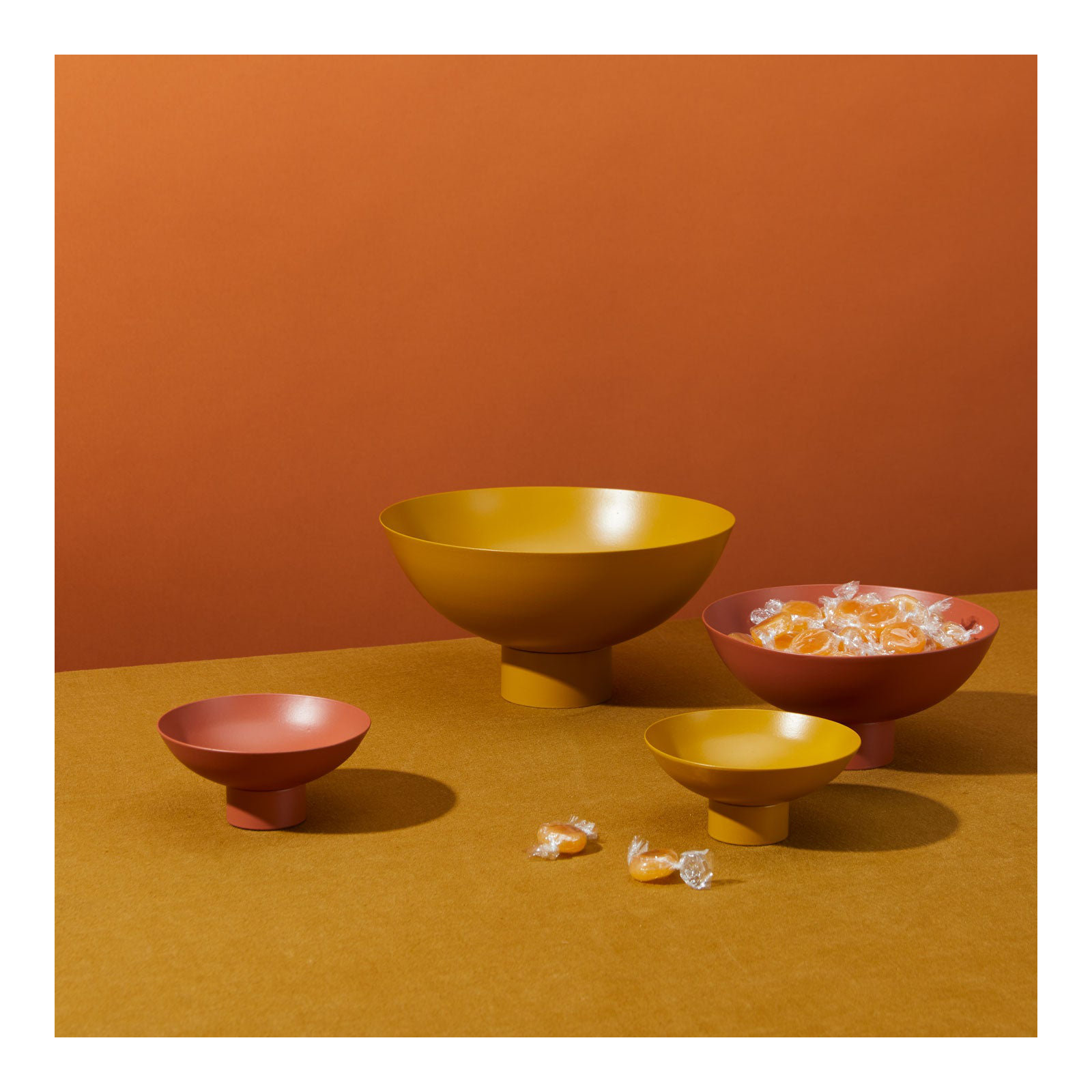 Essential Footed Bowl - Large, Mustard, 2" H x 4" W