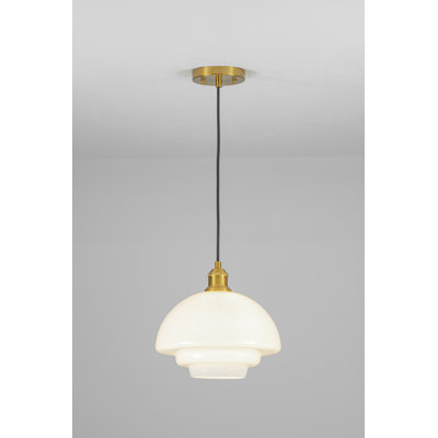 Luminaire suspendu en verre opale à 1 lumière