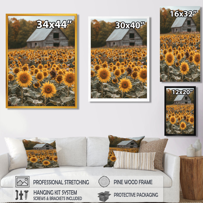 Gehl - Floral Wall Art, Noir, noir, noir, noir, H 20 po x l 12 po, Reproduction encadrée d'une seule photo