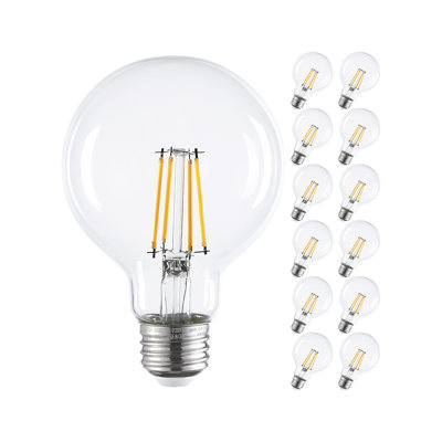 4.5W (60W Eqv.) G25 LED Globe Light Bulb, Dimmable Vanity Round Light Bulbs, LED Edison Bulbs, 500lm, 2700K Soft White, UL Listed, E26 Base