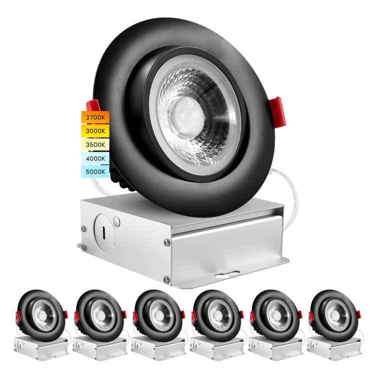 4'' Selectable Color Temperature Dimmable Air-Tight IC Rated LED Canless Recessed Lighting Kit
