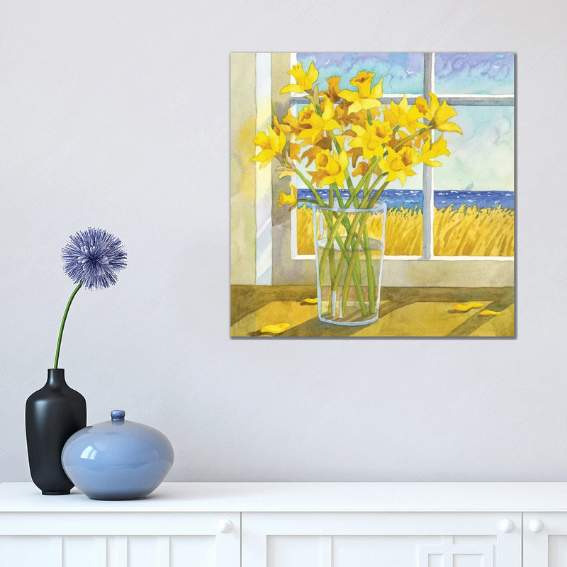 Daffodils In The Window by Robin Wethe Altman - Wrapped Canvas Print, Wrapped Canvas, 45.72 cm H x 45.72 cm W x 3.175 cm D