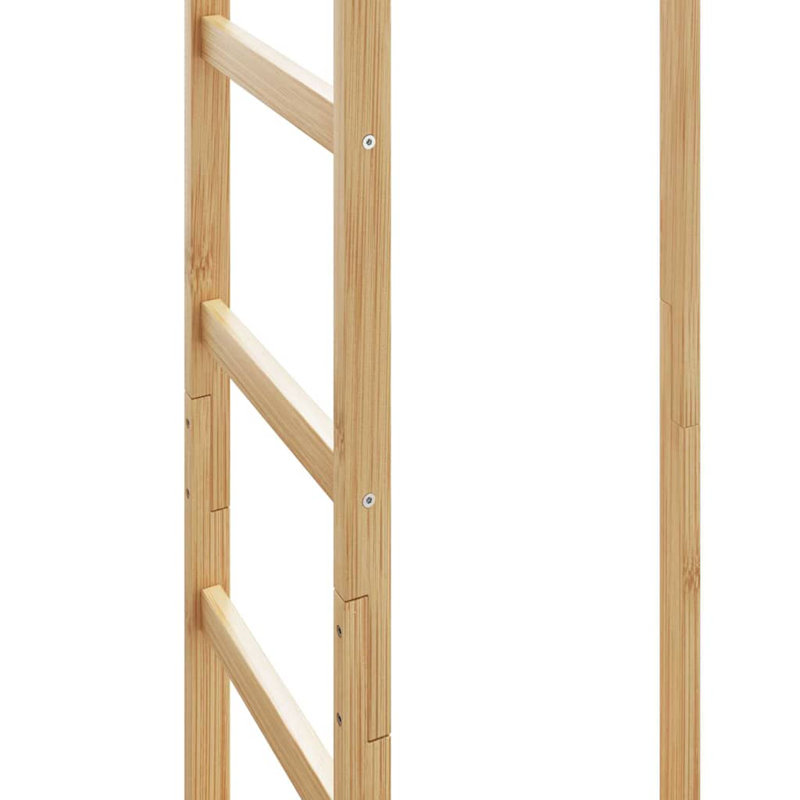 Natural Bamboo Coat Stand with Shelves and Hook, 61.4" Tall