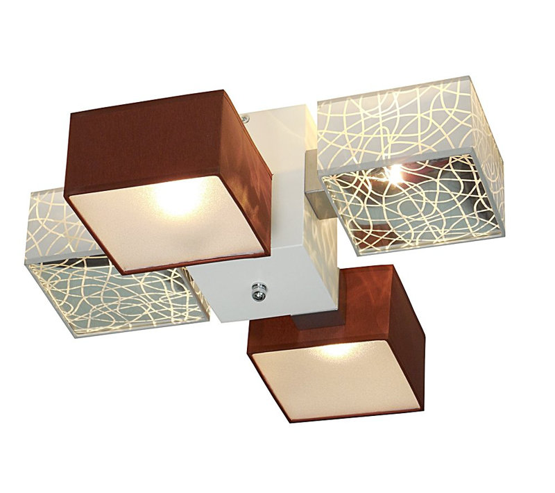 Miranda Semi Flush Mount, Light Brown, Light brown/Silver
