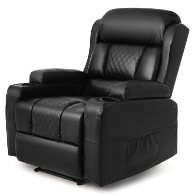 Fauteuil inclinable manuel chauffant avec télécommande Red Barrel Studio®