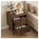 Ensemble de 2 tables de chevet de style Mid-Century moderne avec pieds en bois massif, tables de chevet à finition noyer avec 2 tiroirs et portes cannelées pour la chambre à coucher
