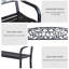 Banc de bienvenue extérieur en métal 50 po, banc de jardin avec siège à lattes, banc de patio pour le parc, porche, cour, entrée, noir