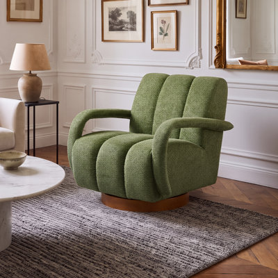 Swivel Upholstered Accent Armchair