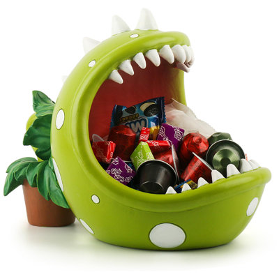 Piranha plante grand bol de bonbon pour bol de bonbon bol de clé décorative décorations d'intérieur grande plante d'intérieur (vert, midium)