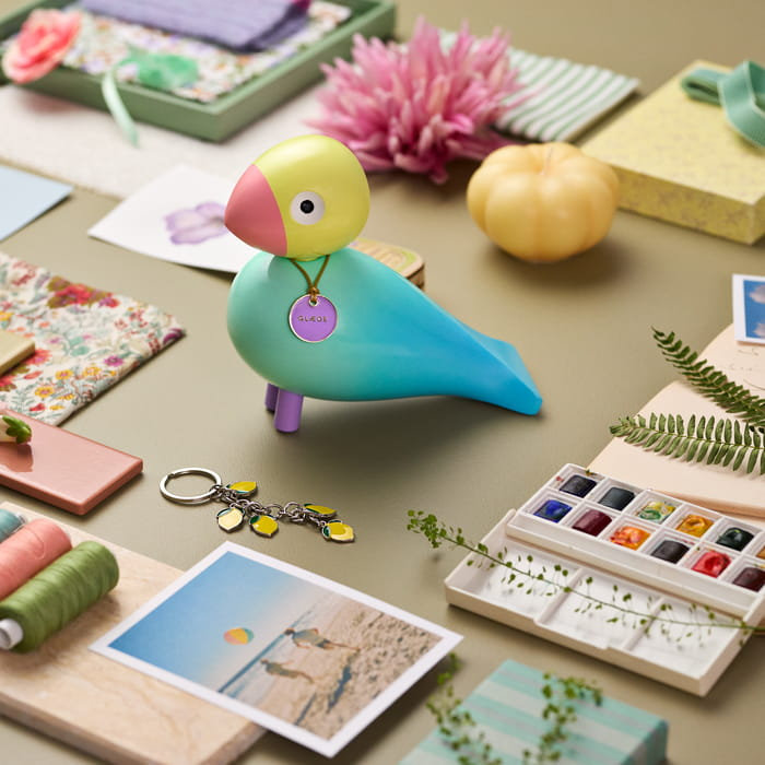 Figurine en bois Kay Bojesen Joy Story Bird, H 6,1 po, turquoise