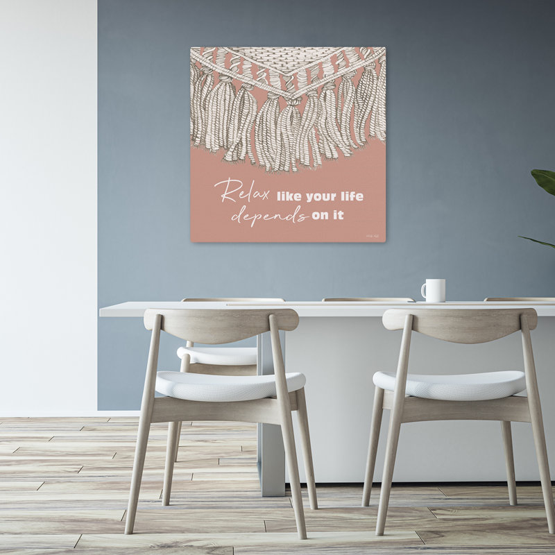 Relax Bohemian Typography Art, 32" H x 32" W
