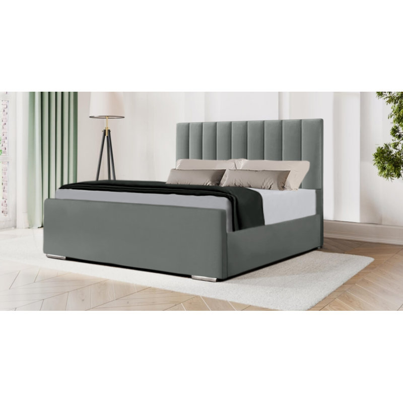 Charneco Upholstered Bed, Chrome, Single (3')