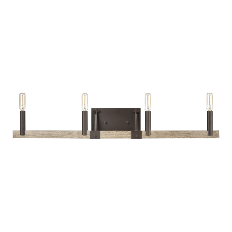 Éclairage pour salle de bain à 4 lumières de 32 po de largeur Transitions - Bronze huilé, H 5 po x l 32 po x P 4 po