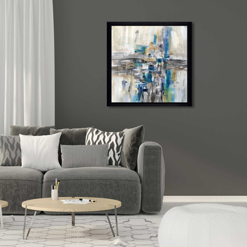 «Burnt Pine I» par Susan Jill - Peinture, L 31,5 po x H 31,5 po, Cadre noir