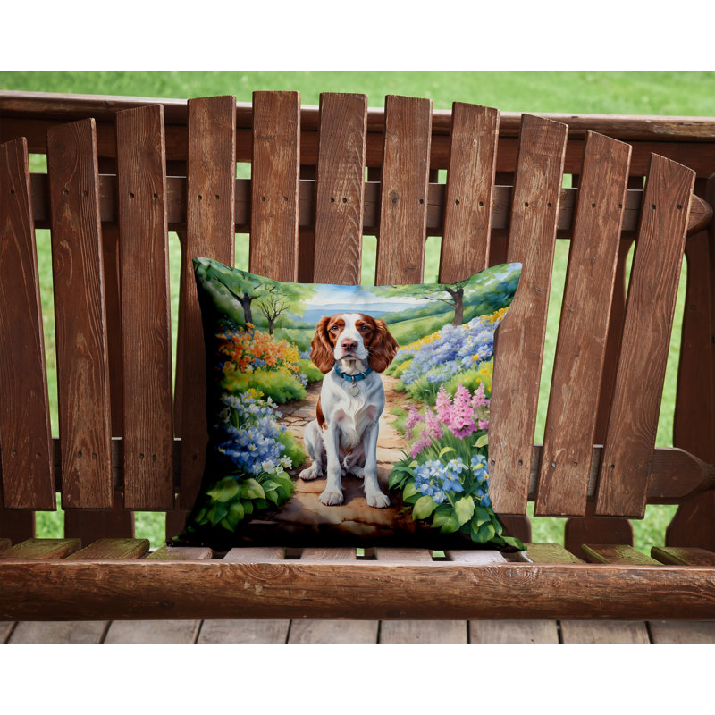 Coussin Welsh Springer Spaniel Spring Path, H 14 po x l 14 po